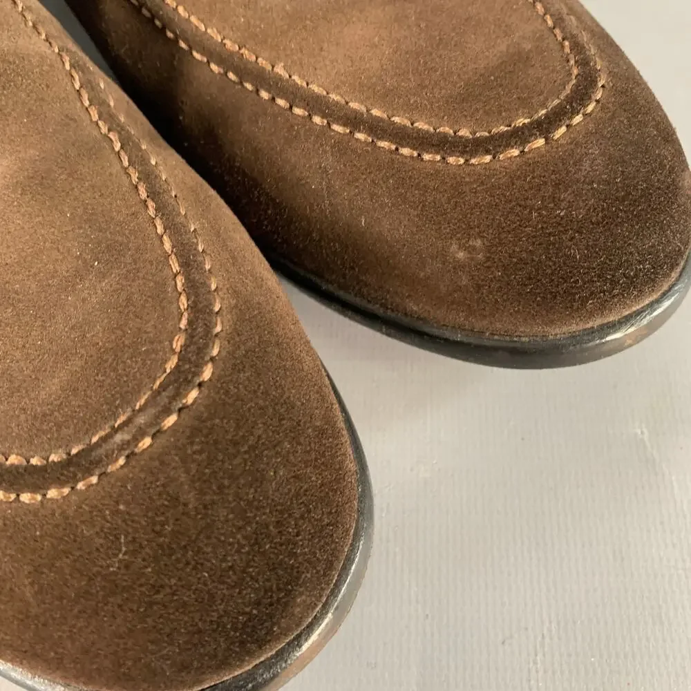 Gucci Dark Brown Suede Tassel Slip-On Loafers